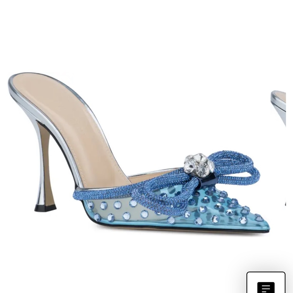 Mach and Mach Double Crystal Bow Pointed Toe Mule NWT / NWB